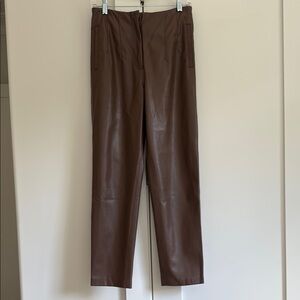 Women’s Brown Faux Leather Pants